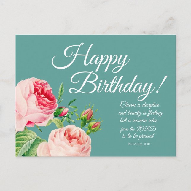Tarjeta de cumpleaños 31 de Proverbios Florales (Anverso)