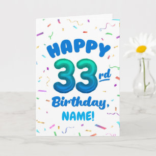 Tarjeta de cumpleaños 33 con nombre personalizado