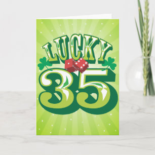 Tarjeta de cumpleaños 35 afortunada