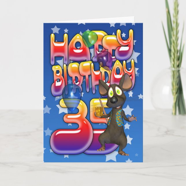 Tarjeta de cumpleaños 35, cumpleaños feliz (Anverso)