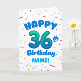 Tarjeta de cumpleaños 36 con nombre personalizado