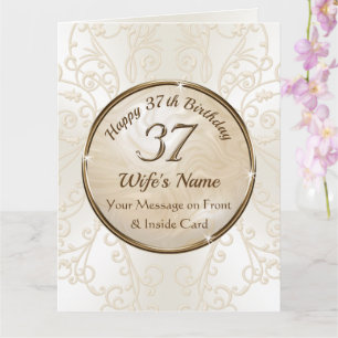 Tarjeta de cumpleaños 37 grande y feliz para espos
