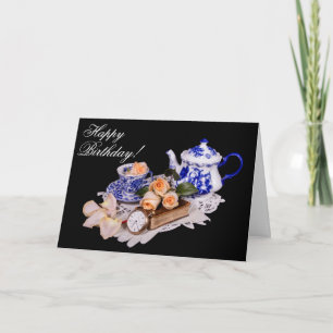 Tarjeta de cumpleaños 3838-Blue & White Teapot