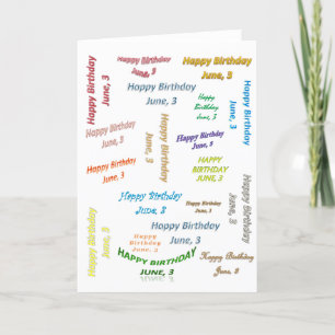 Tarjeta de Cumpleaños 3 de Junio