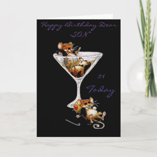 TARJETA DE CUMPLEAÑOS 3 MIZOS DE BORRADOR CIEGOS S