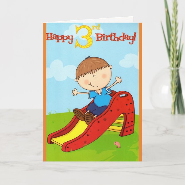 Tarjeta de cumpleaños 3 para niño de cumpleaños (Anverso)