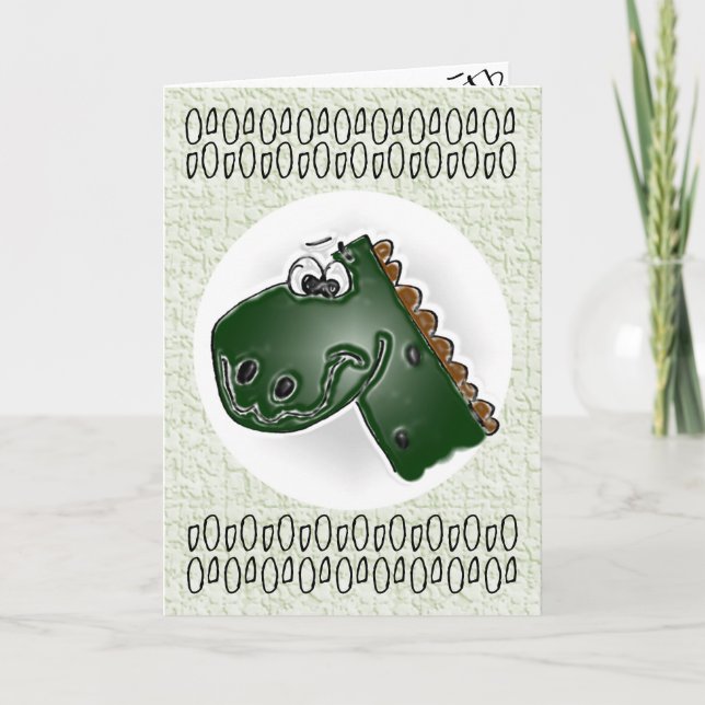Tarjeta de cumpleaños 3D Dinosaur 3D (Anverso)