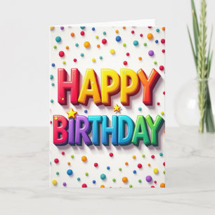 Tarjeta de cumpleaños 3D vibrante