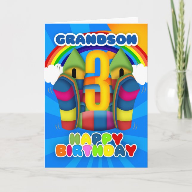 Tarjeta de cumpleaños 3er nieto con Castillo de Bo (Anverso)