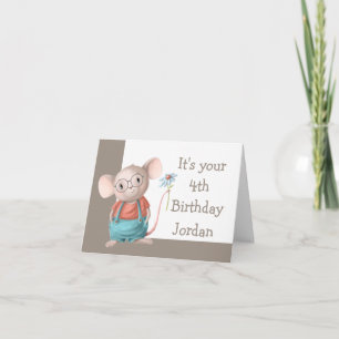 Tarjeta de cumpleaños 4ª para el Personalizado de