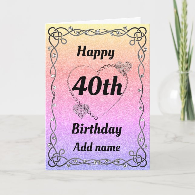 Tarjeta de cumpleaños 40 de bonito especial (Anverso)