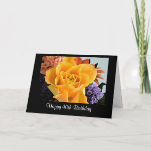 Tarjeta de cumpleaños 40° de la Rosa Amarilla de D