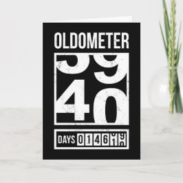 Tarjeta de cumpleaños 40 Oldometer divertida, sarc
