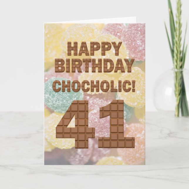Tarjeta de cumpleaños 41 Chocolólica (Anverso)