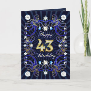 Tarjeta de cumpleaños 43 con masas de joyas