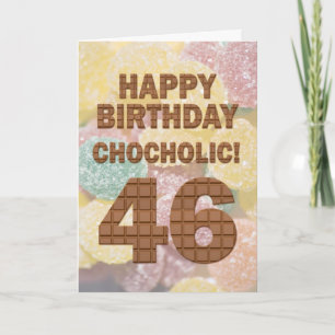 Tarjeta de cumpleaños 46 de color chocolate