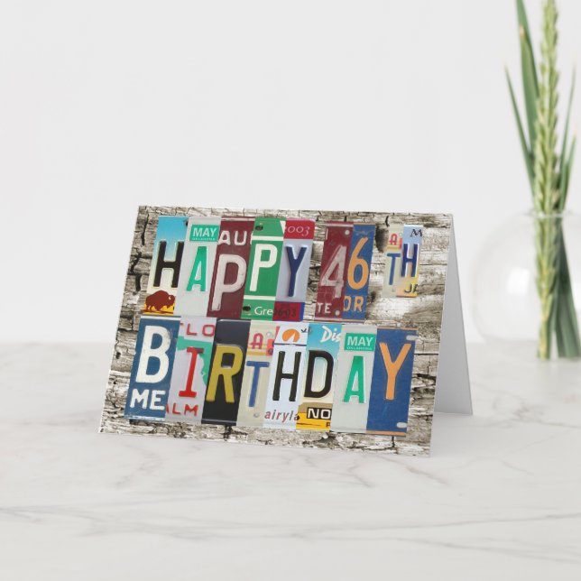 Tarjeta de cumpleaños 46 Happy Plates (Anverso)