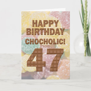 Tarjeta de cumpleaños 47 de color chocolate