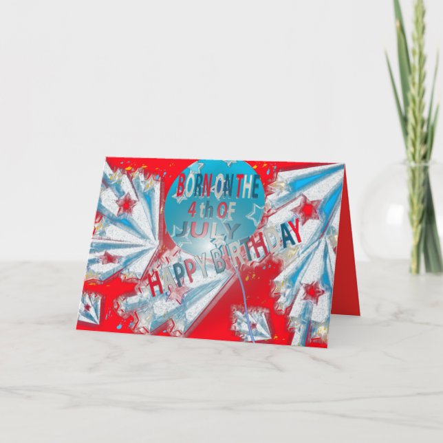 Tarjeta de cumpleaños 4 de julio (Anverso)