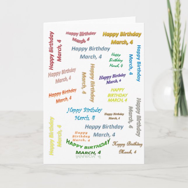 Tarjeta de Cumpleaños 4 de Marzo (Anverso)