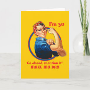 Tarjeta de cumpleaños 50 de Rosie Riveter