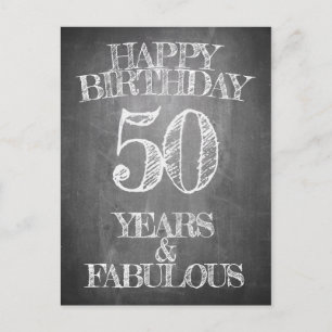 Tarjeta de Cumpleaños 50 Estilo Pizarra