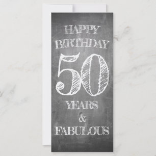 Tarjeta de Cumpleaños 50 Estilo Pizarra
