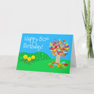 Tarjeta de cumpleaños 50 felicitaciones nueva de j