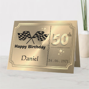 Tarjeta de cumpleaños 50 Gold personalizada para H