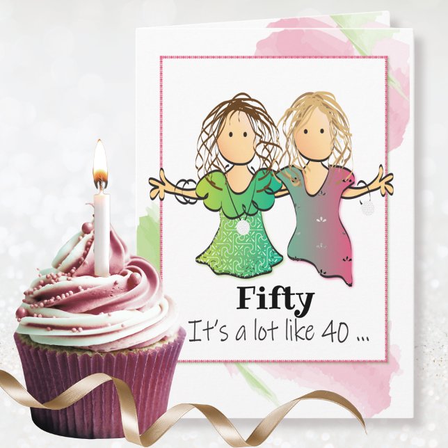 Tarjeta de cumpleaños 50 para ella - sarcástica y  (Subido por el creador)