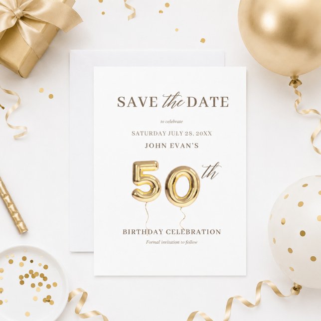 Tarjeta de Cumpleaños 50 para Guardar la Fecha (Subido por el creador)