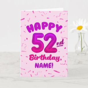 Tarjeta de cumpleaños 52 con nombre personalizado