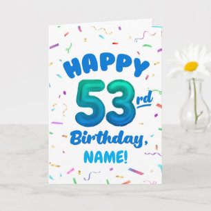 Tarjeta de cumpleaños 53 con nombre personalizado
