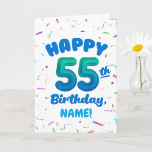 Tarjeta de cumpleaños 55 con nombre personalizado