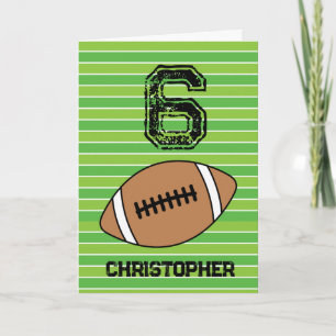 Tarjeta de cumpleaños 6º de Fútbol Verde