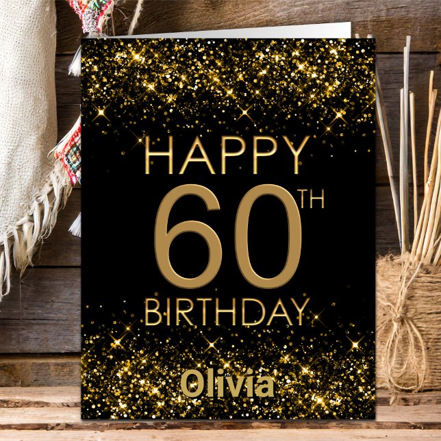 Tarjeta de cumpleaños 60 Black Gold (Subido por el creador)