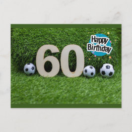 Tarjeta de cumpleaños 60 con bola en verde