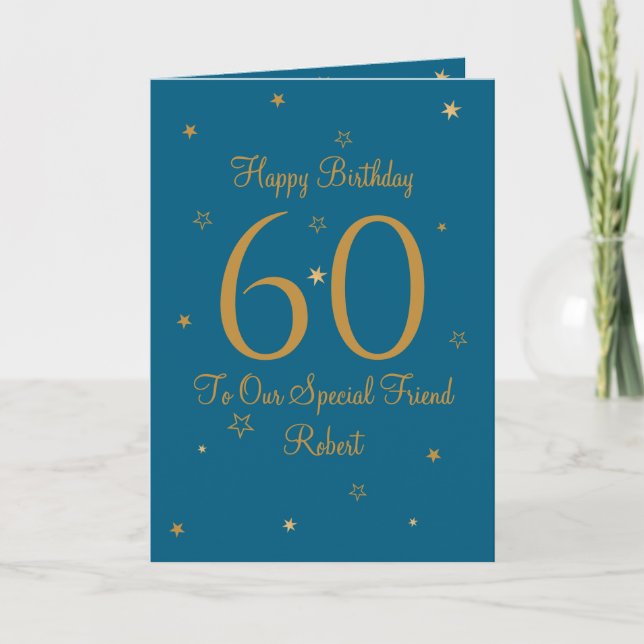 Tarjeta de cumpleaños 60 con Estrella de Oro (Anverso)
