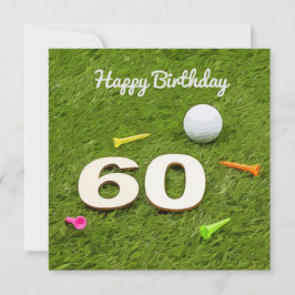 Tarjeta de cumpleaños 60 cumpleaños bola de golf y