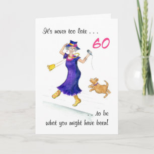 Tarjeta de cumpleaños 60 divertida para una mujer