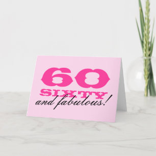 Tarjeta de cumpleaños 60 para mujeres   60 y fabul