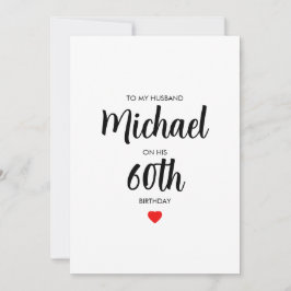 Tarjeta de cumpleaños 60 simple personalizada para