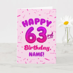 Tarjeta de cumpleaños 63 con nombre personalizado
