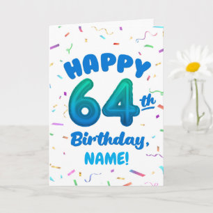 Tarjeta de cumpleaños 64 con nombre personalizado