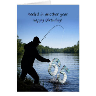 Tarjeta de cumpleaños 65 para pescador