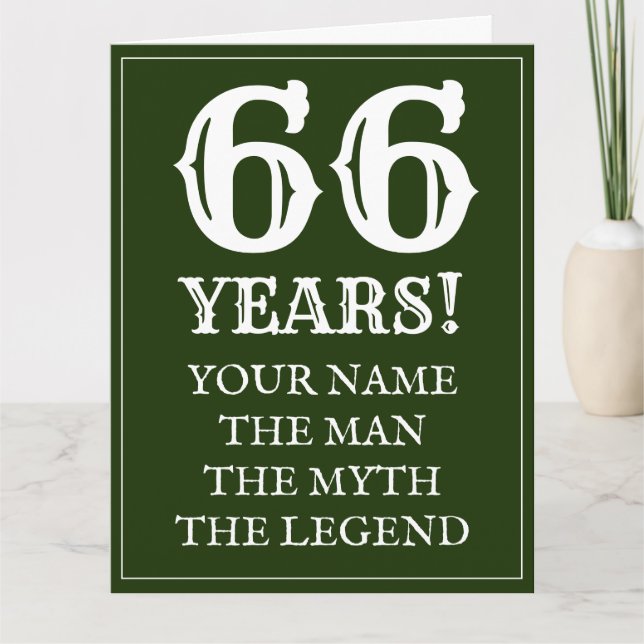 Tarjeta de cumpleaños 66 para padre o abuelo (Anverso)