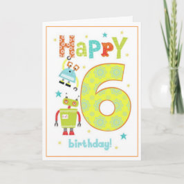 Tarjeta de cumpleaños 6 para niños - Robots