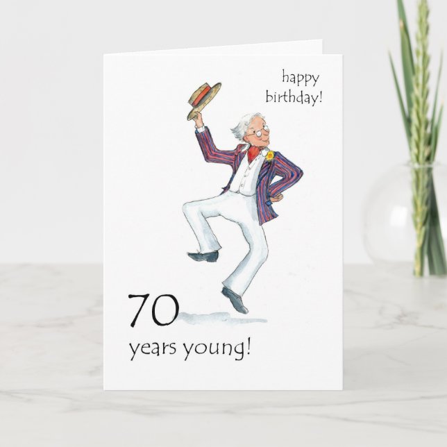 Tarjeta de cumpleaños 70 - ¡Baile de hombre! (Anverso)