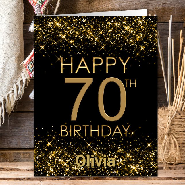 Tarjeta de cumpleaños 70 Black Gold (Subido por el creador)