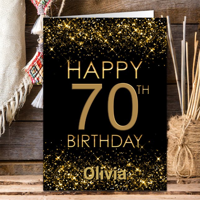 Tarjeta de cumpleaños 70 Black Gold (Subido por el creador)